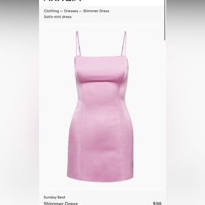Aritzia pink satin mini dress